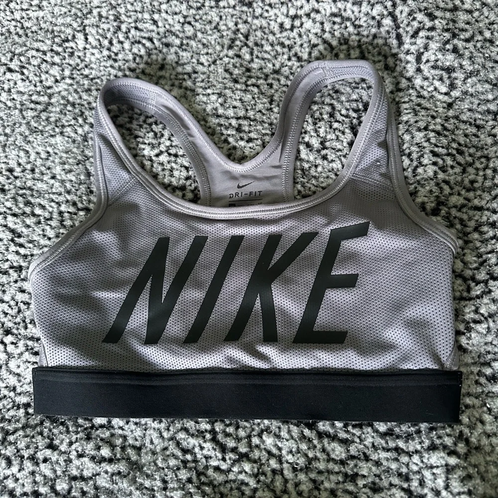 Nike Grey Sports Bra with Black Logo